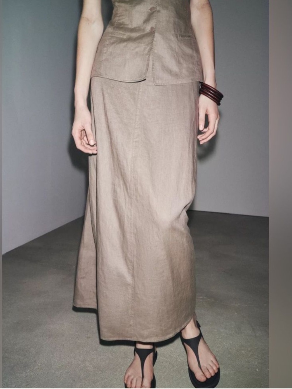 Zara Women’s Long 100% Linen Skirt